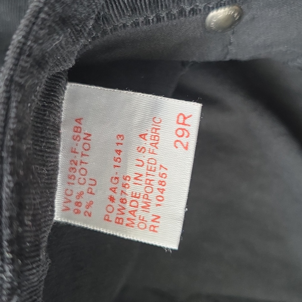 AG Adriano Goldschmied the Jegging Super Skinny Fit corduroy Black 29r Low Rise - Picture 5 of 12